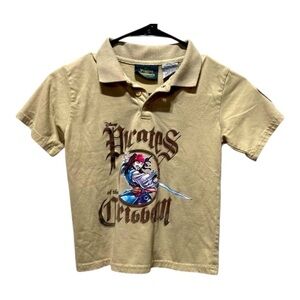 Boys Disney Theme Parks “Pirates of the Caribbean” Tan Polo